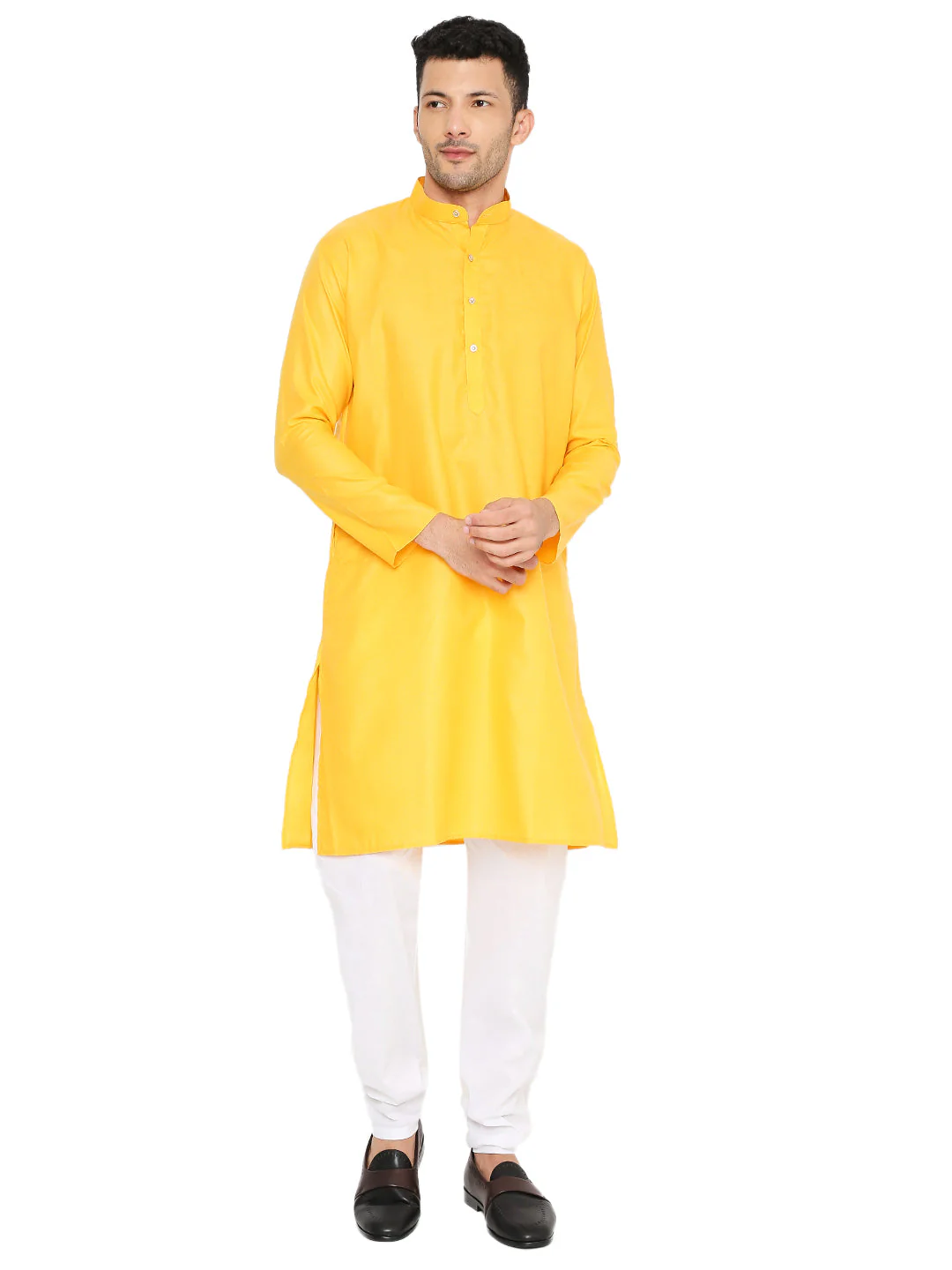 Magic Cotton Solid Kurta in Cyber Yellow - Image 33