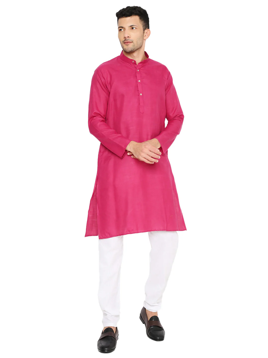 Magic Cotton Solid Kurta in Dark Pink - Image 61