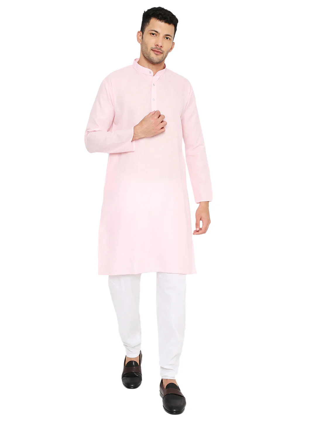 Magic Cotton Solid Kurta in Light Pink - Image 68