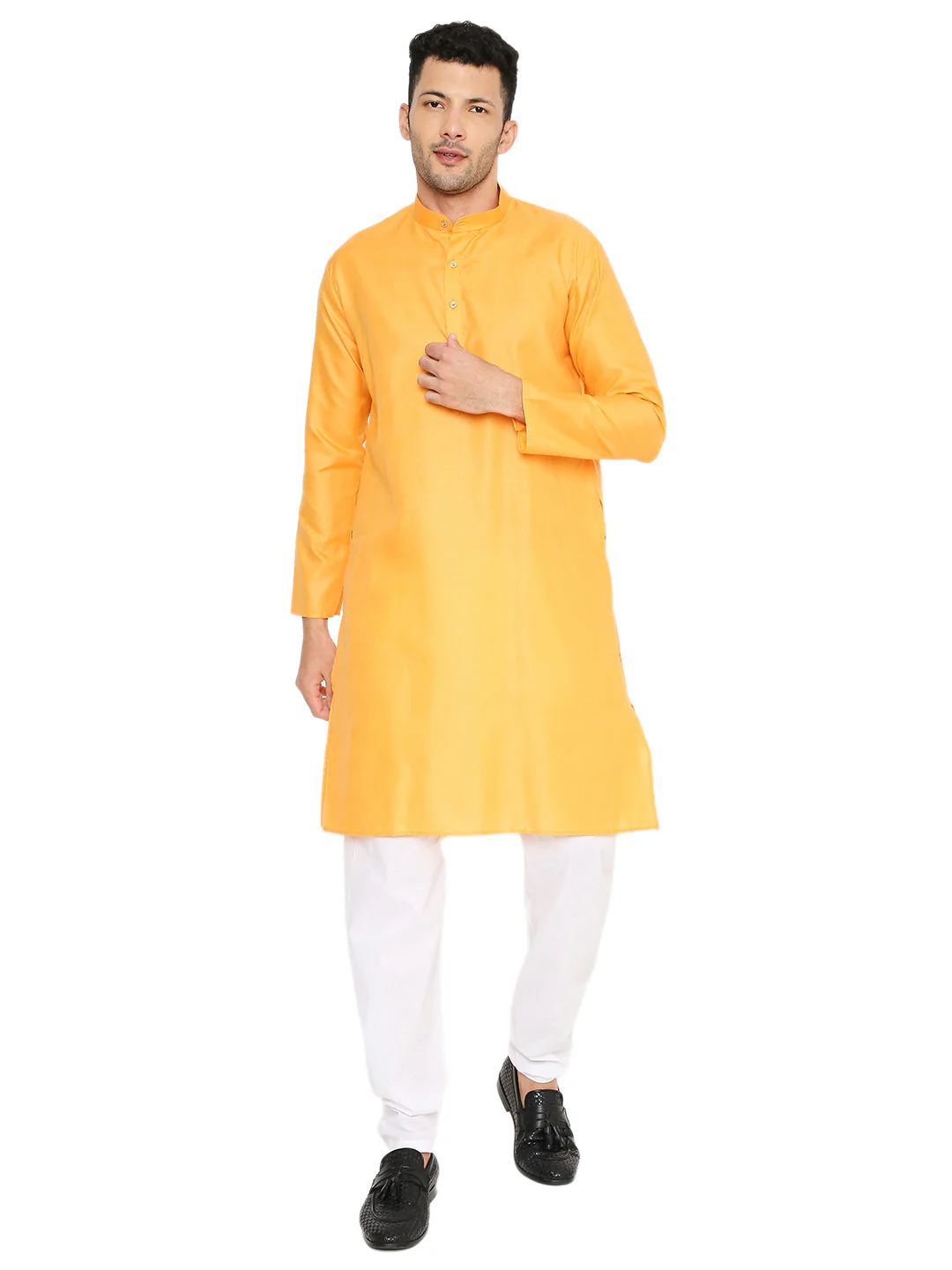 Magic Cotton Solid Kurta in Marigold - Image 21
