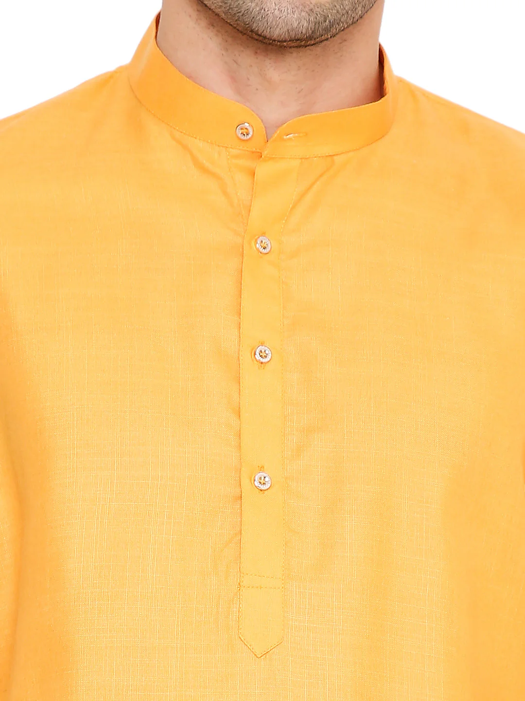 Magic Cotton Solid Kurta in Marigold - Image 5