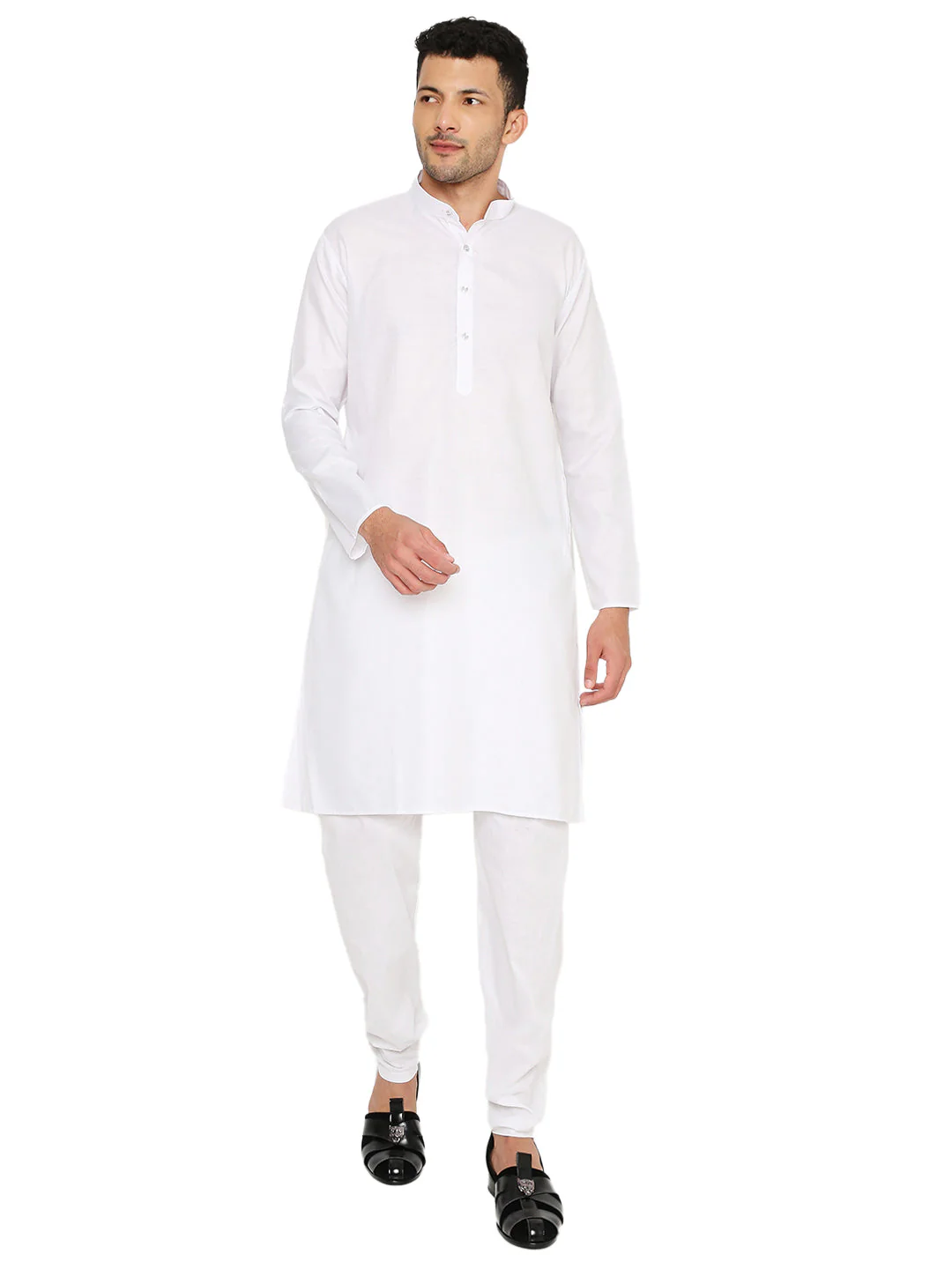 Magic Cotton Solid Kurta in White - Image 104