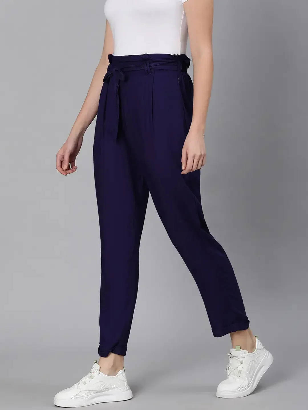 Magnetic Blue Tie-Knot Women Pant - Image 3
