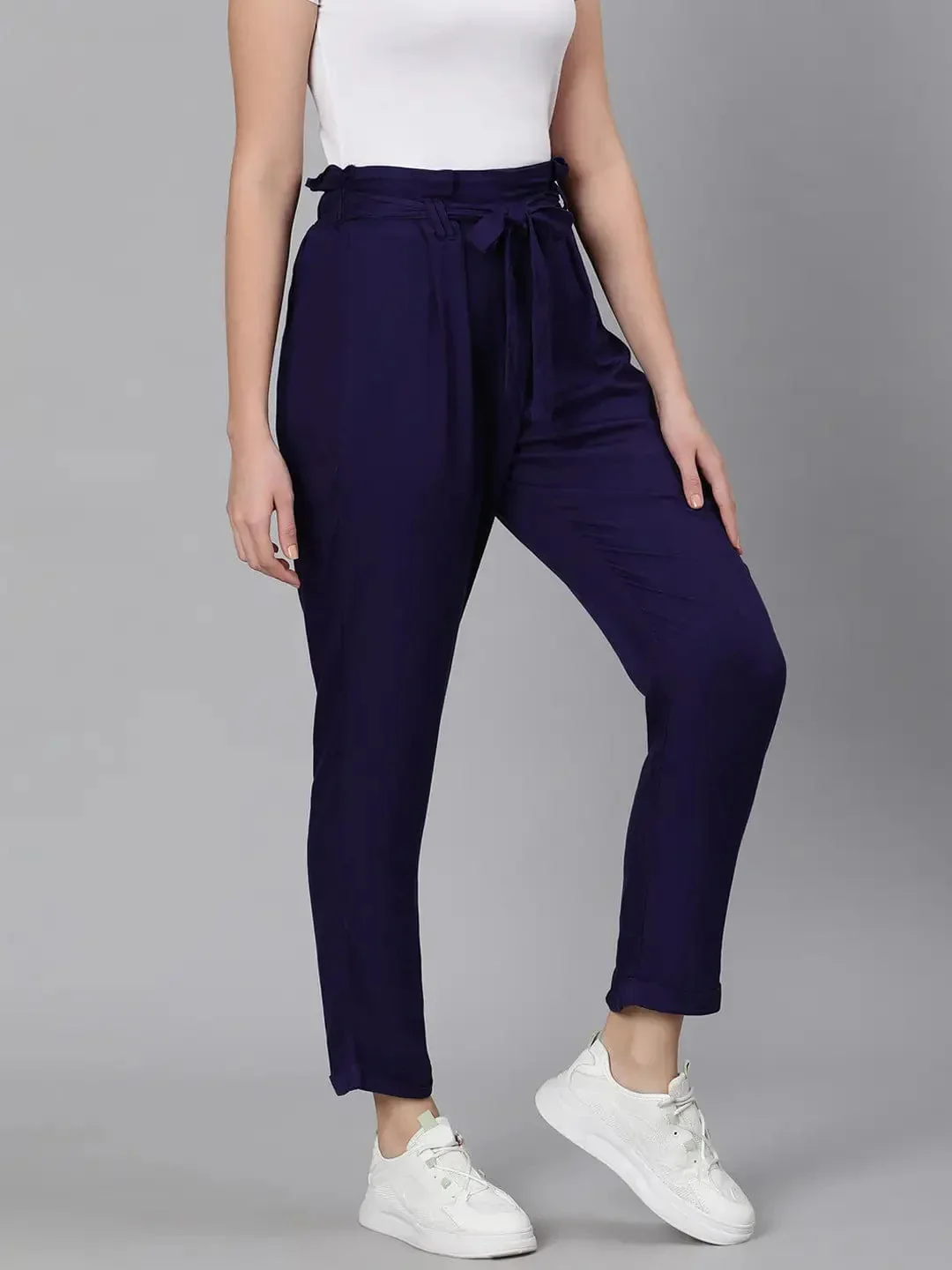 Magnetic Blue Tie-Knot Women Pant - Image 4