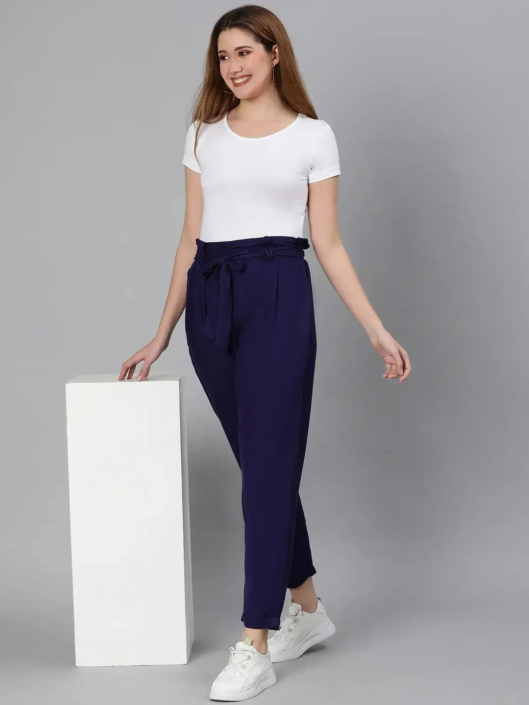 Magnetic Blue Tie-Knot Women Pant - Image 7