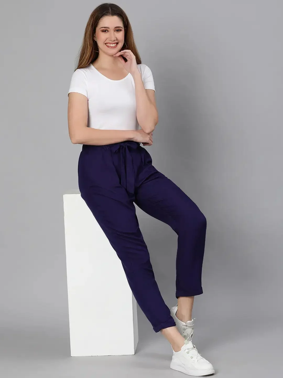 Magnetic Blue Tie-Knot Women Pant - Image 8