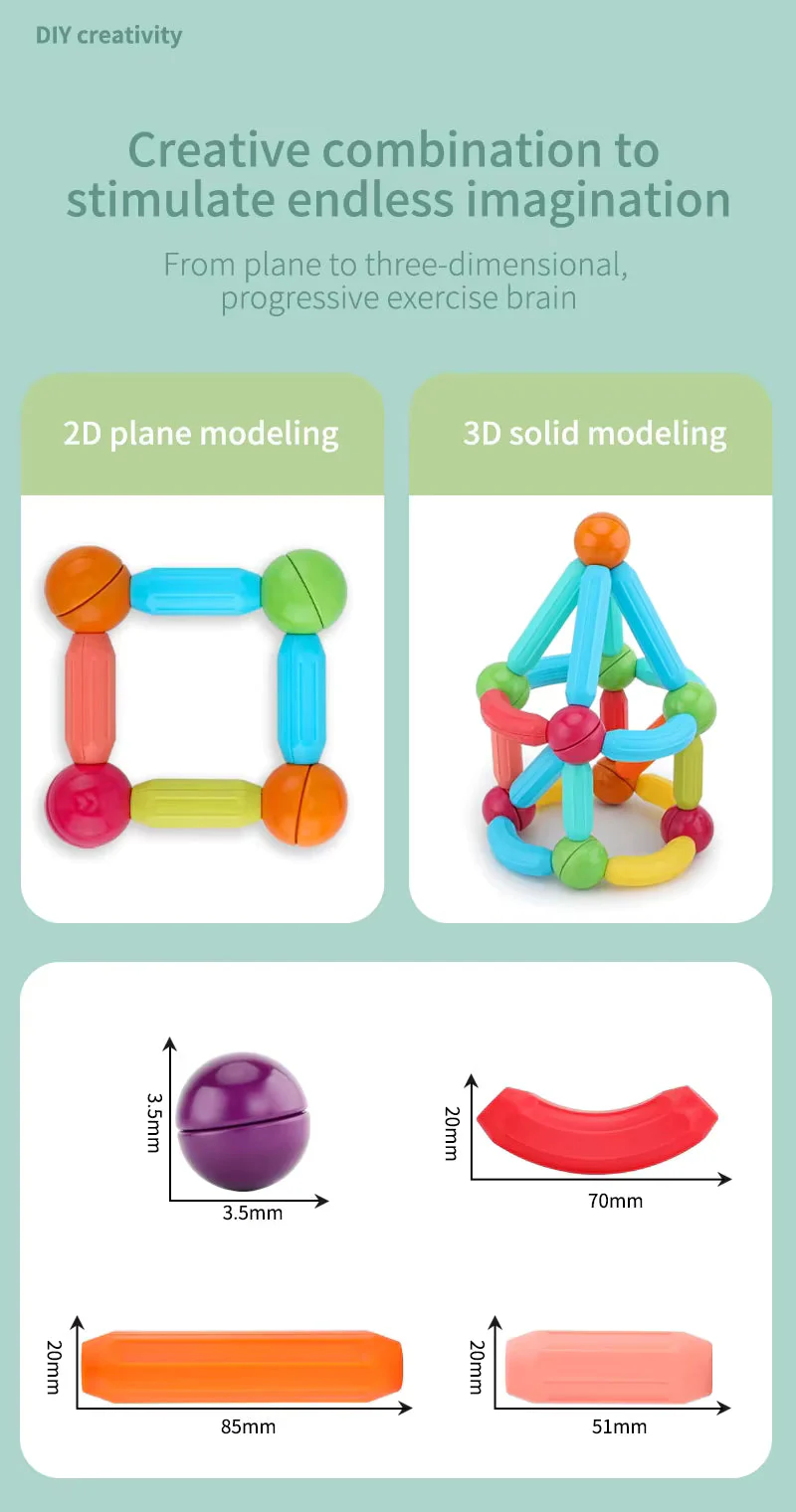 Magnetic Building Blocks Puzzle Set Educational Magnetic Balls Construction Sets For Children pack of 1 - Image 6