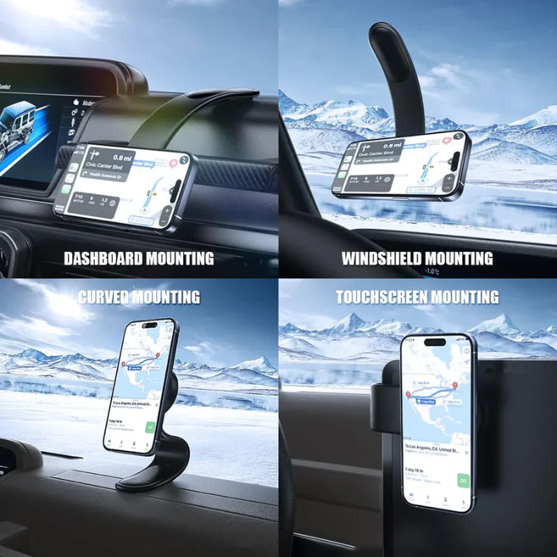 Magnum: Sleek Memory Metal 15W MagSafe Wireless Car Charger & Magnetic Phone Holder with Ultra-Strong Grip, Flexible Aluminum Bendable Arm & Dashboard Mount - Image 8