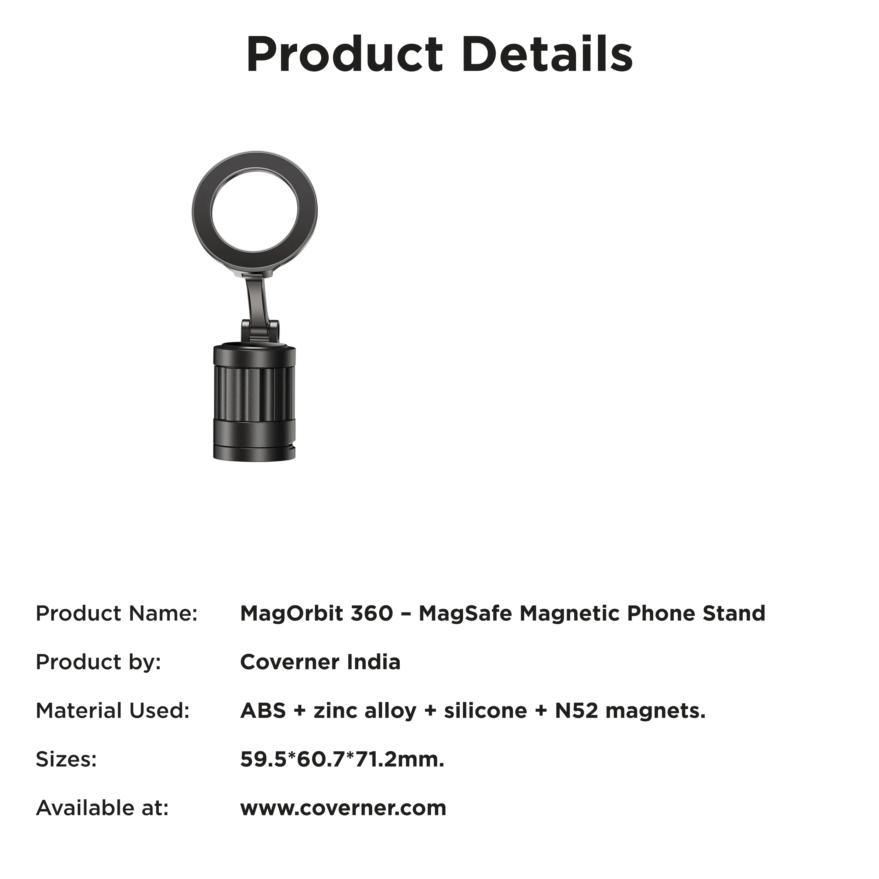 MagOrbit 360 – MagSafe Magnetic Phone Stand for Desk & Travel by Coverner India - Image 10