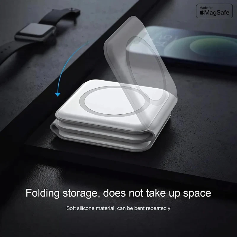 MagTrio: 3-in-1 Foldable MagSafe & Qi2 Compatible Wireless Charger with 15W Fast Charging for iPhone, AirPods & Apple Watch - Image 6