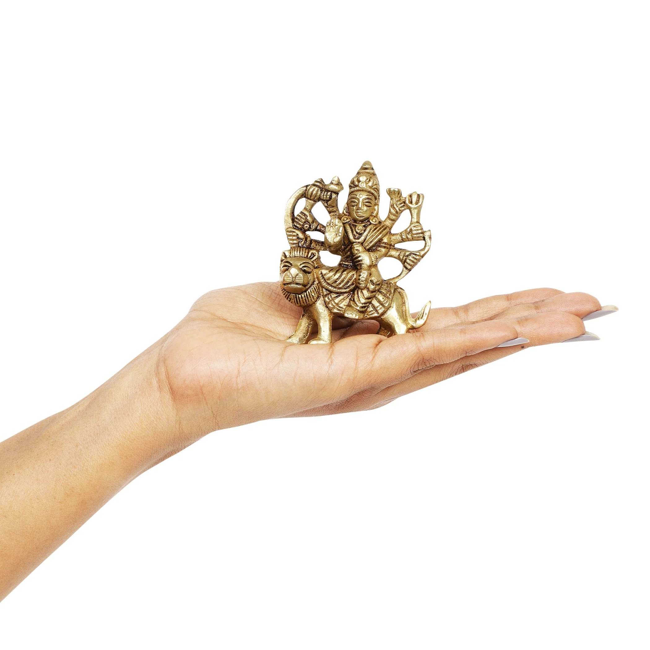 Mahagauri Durga Brass Idol | 100% Pure Brass | Antique Finish - Image 4