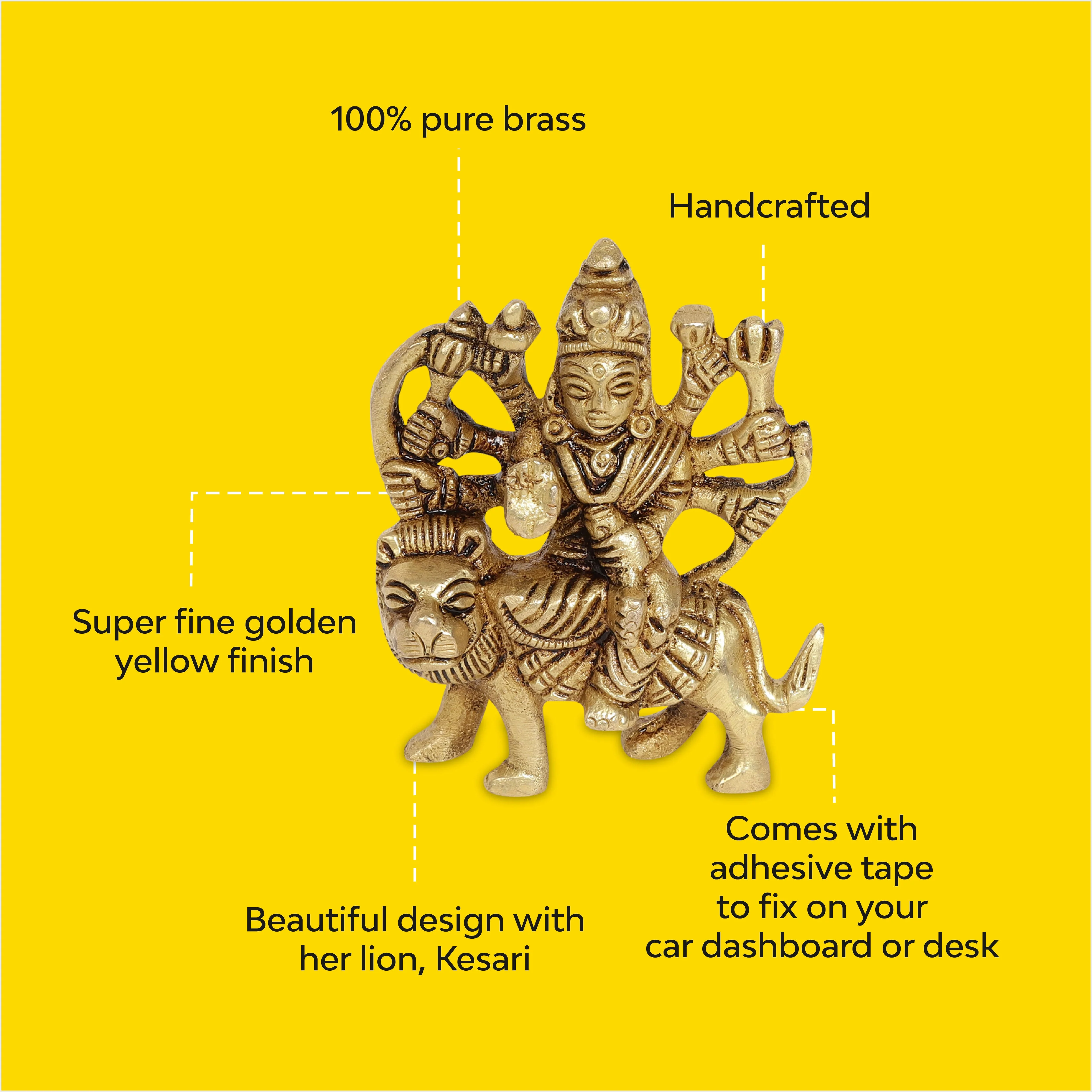 Mahagauri Durga Brass Idol | 100% Pure Brass | Antique Finish - Image 7