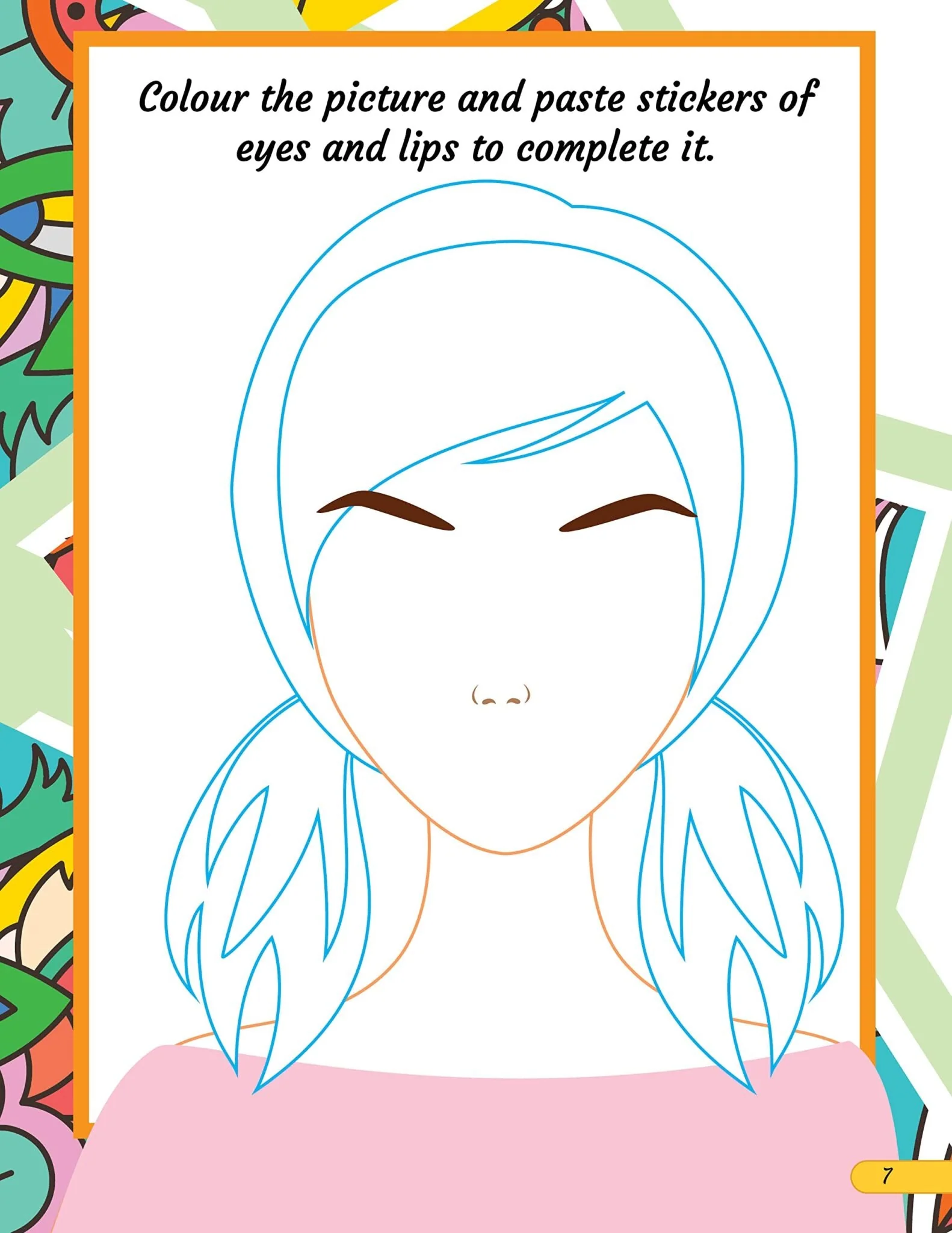 Make A Pretty Face with 160+ Stickers- Colouring and Sticker Activity Book for Kids Age 3 -6 years - Image 3
