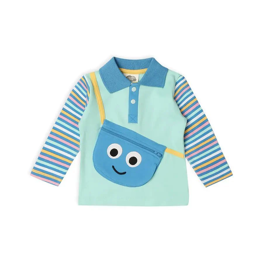 Malibu Baby Full Sleeve T-Shirt Tee With Attached Smiley Bag - Image 5