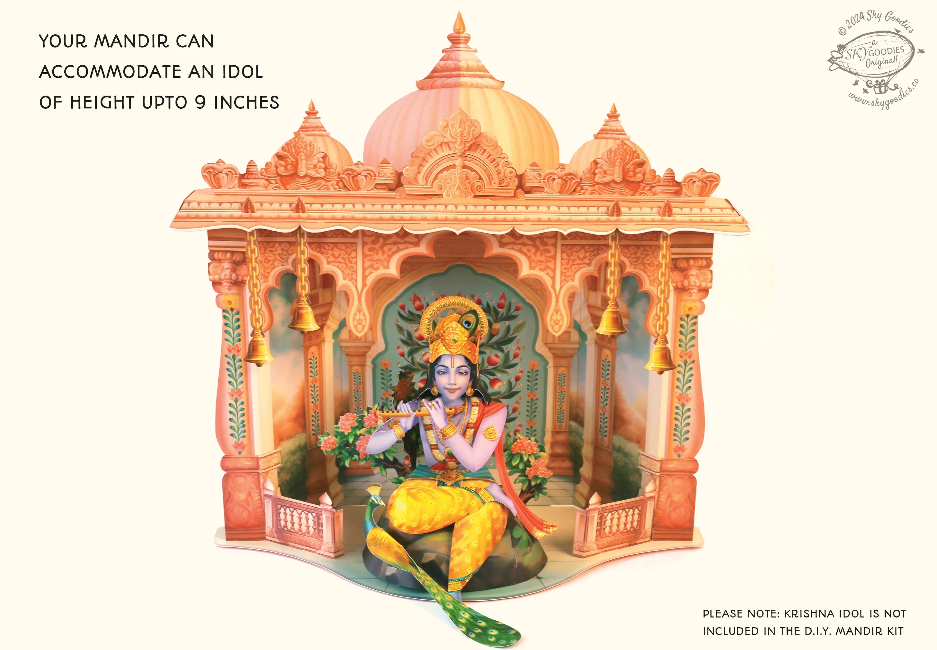 Mandir DIY Paper Craft Kit - Home Temple Decor Makhar - Image 3