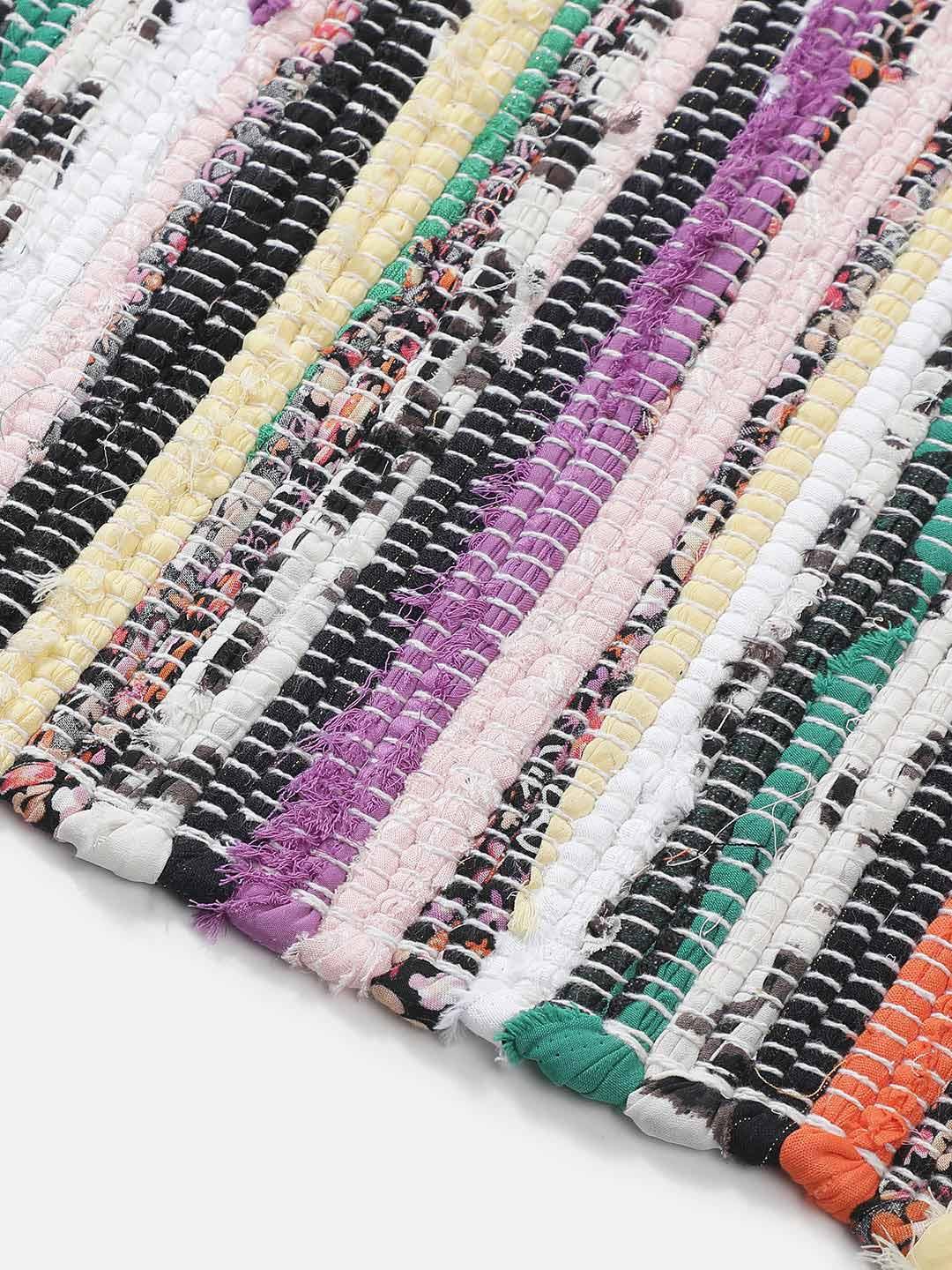 Many Colored Rectangle Shape Cotton Rug For Vibrant Atmosphere - Image 5
