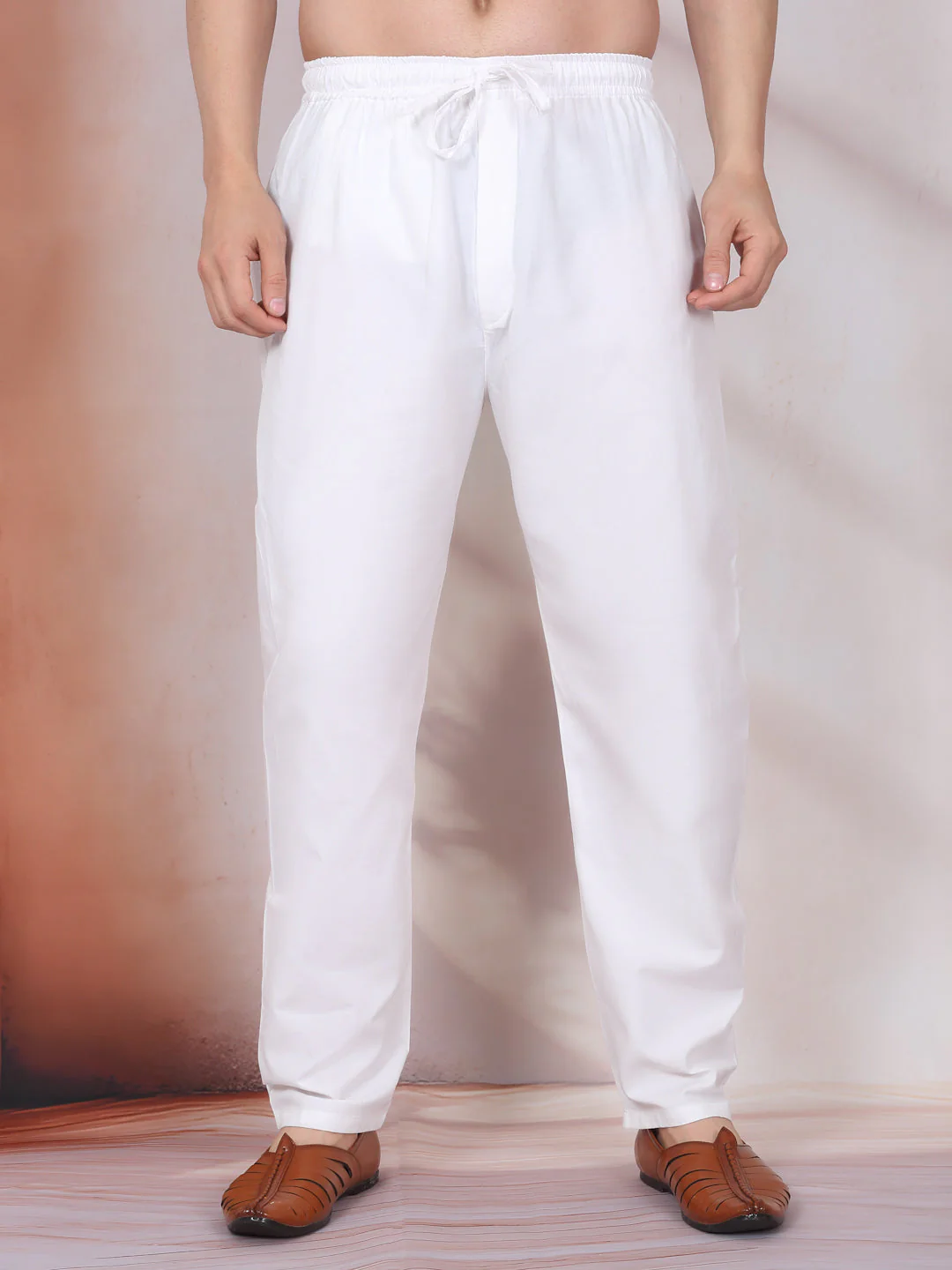 Marble Print Blue Long Kurta With White Elastic Waistband Pyjama Set - Image 35