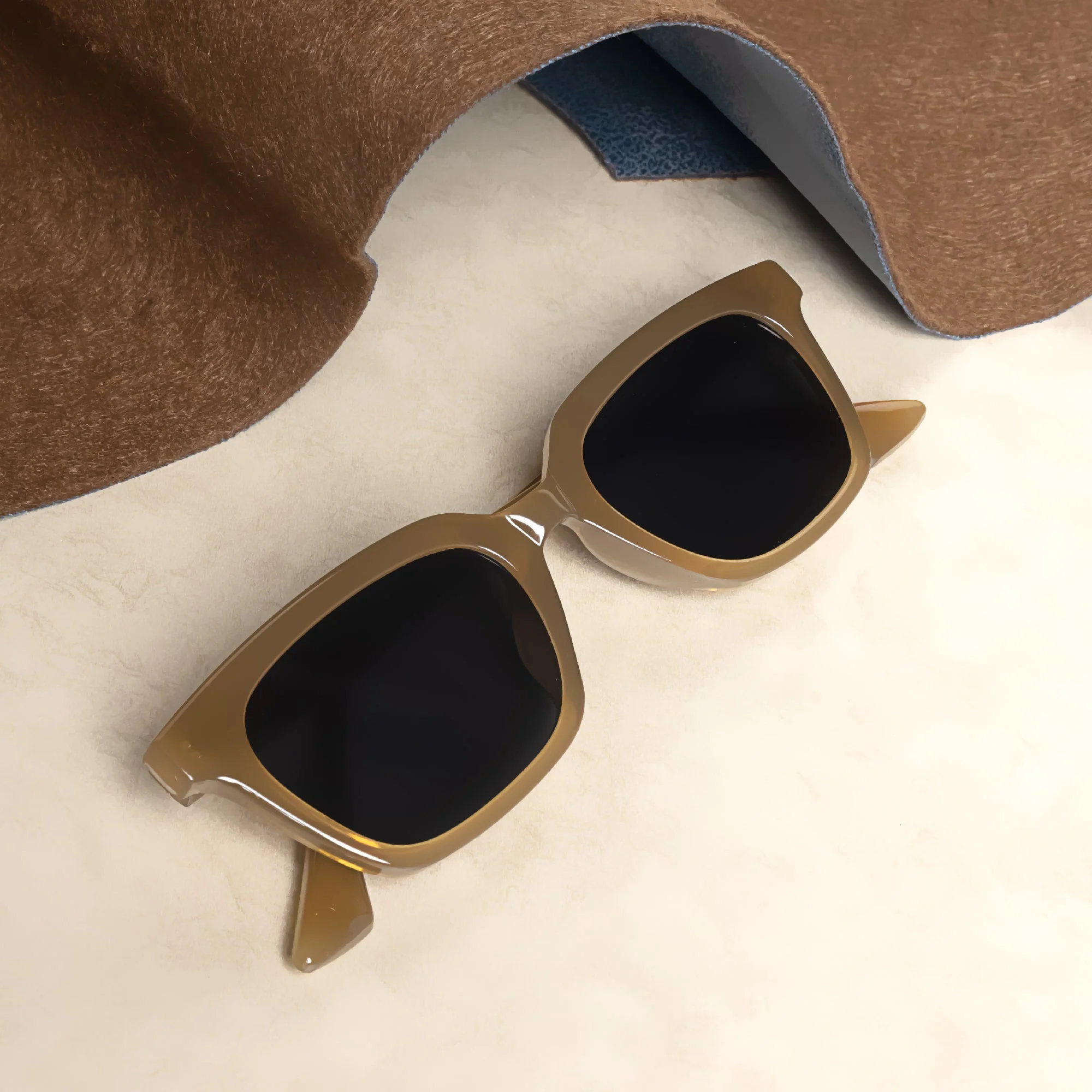 Marco Brown Black Rectangle Sunglasses - Image 4
