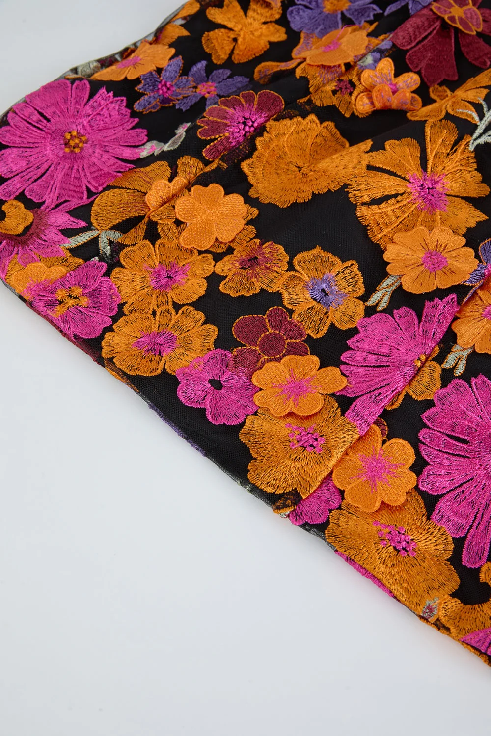 Marolina Floral Embroidery Short Dress - Image 8