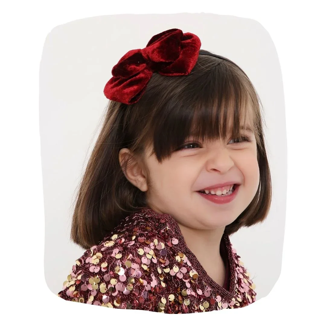 Maroon Velvet Double Layered Bow Hairband