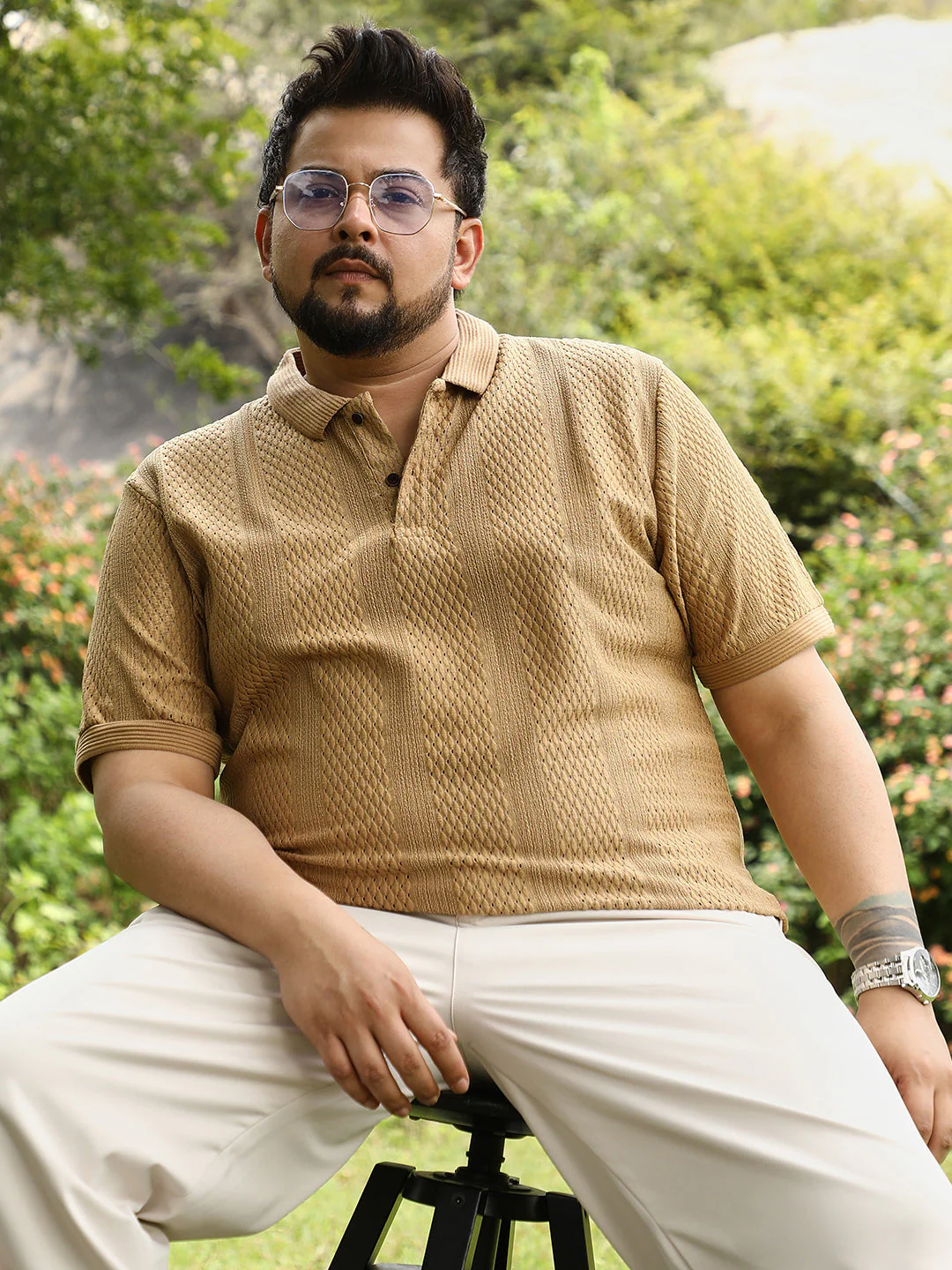 Marquise-Panel Jacquard Polo T-Shirt - Image 14