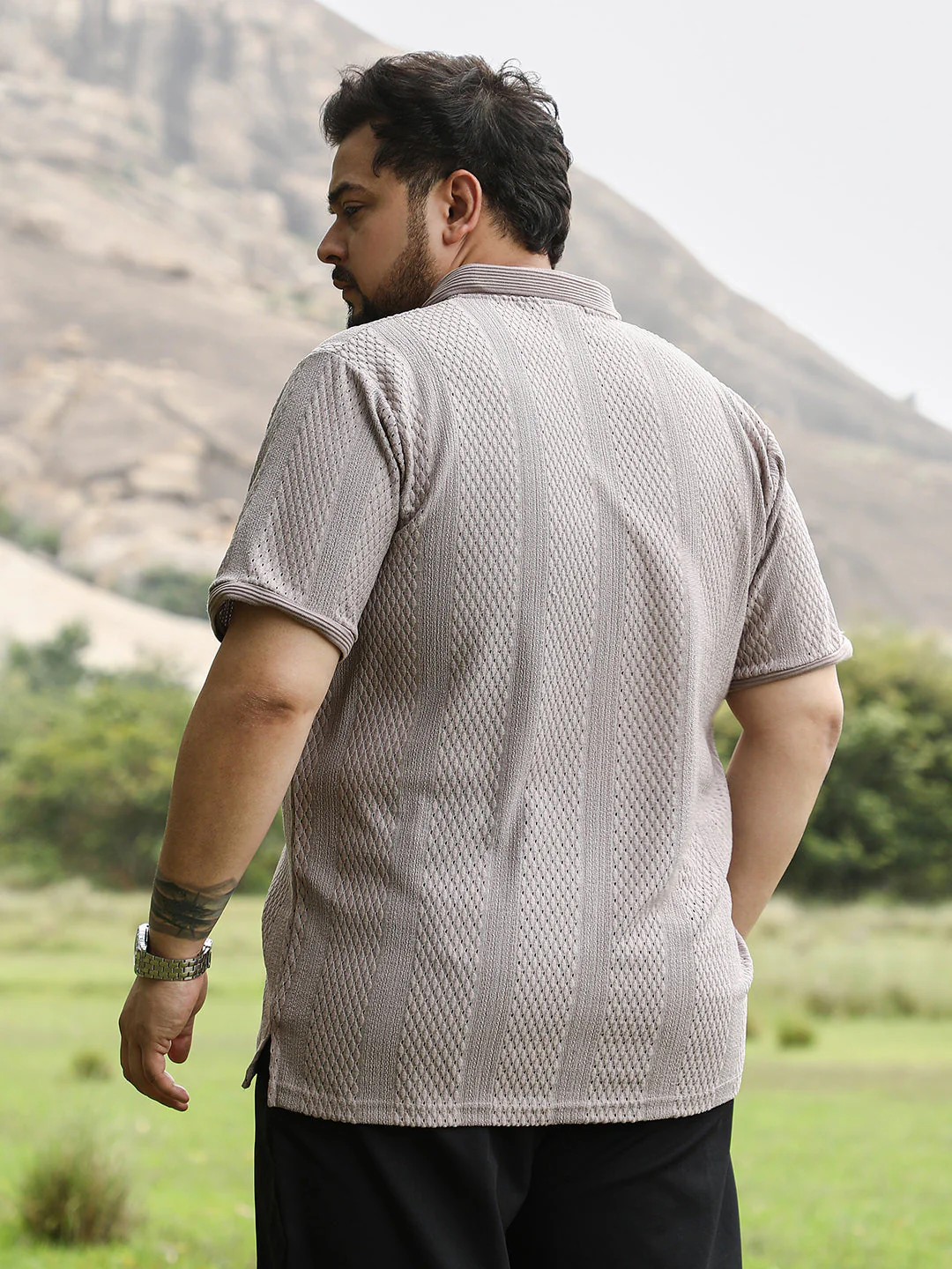 Marquise-Panel Jacquard Polo T-Shirt - Image 4