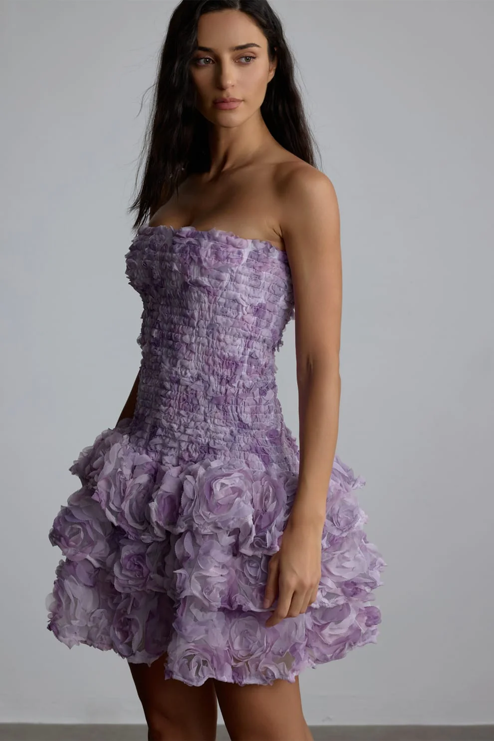 Marylene Floral 3D Folds Mini Dress - Image 2