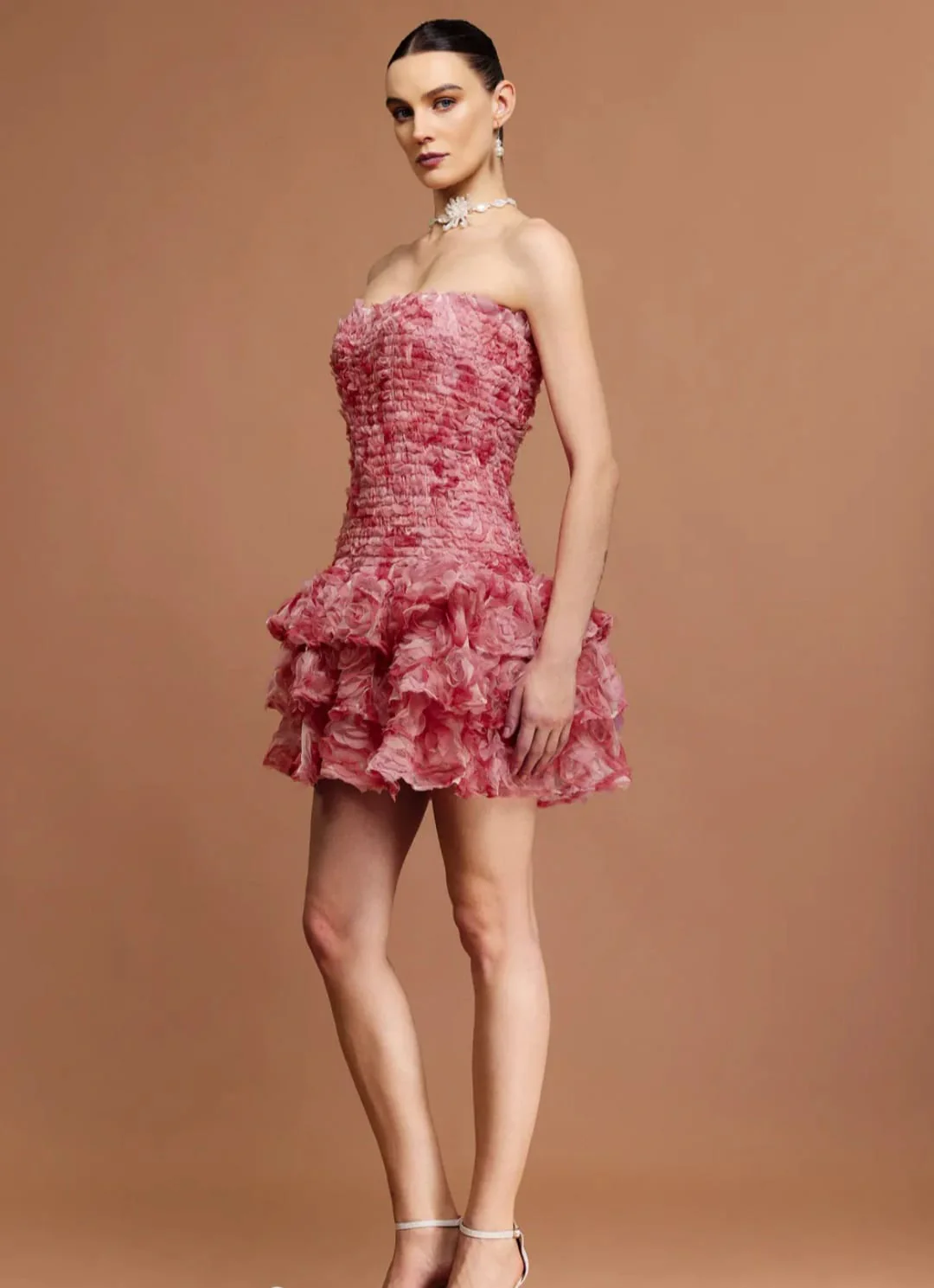 Marylene Floral 3D Folds Mini Dress - Image 9