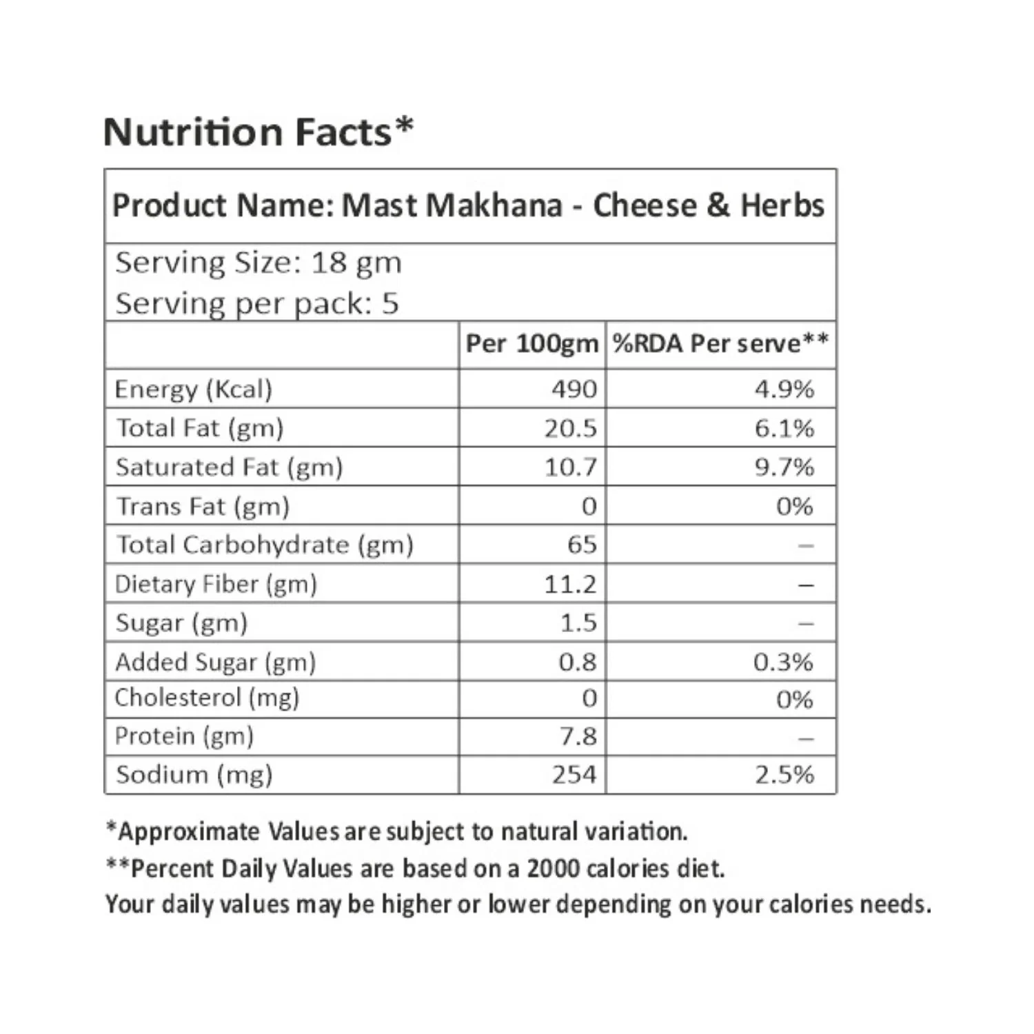 Mast Makhana Cheese & Herbs - Image 5