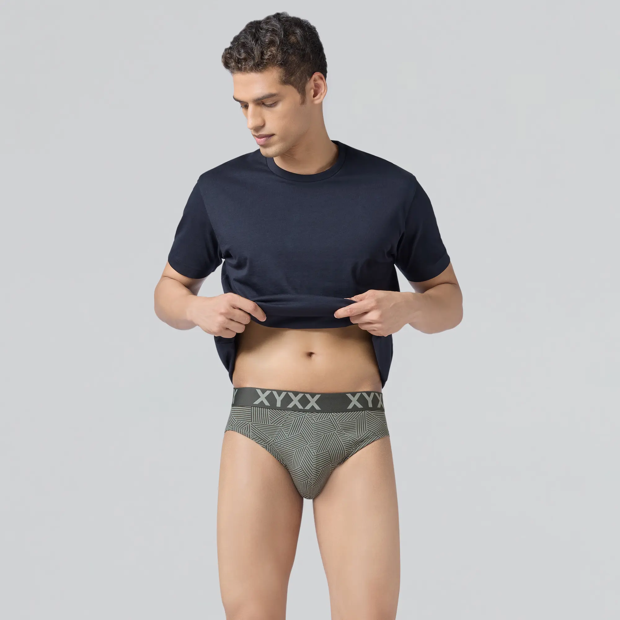 Matrix Cotton-Modal Briefs Linear Grey - Image 3