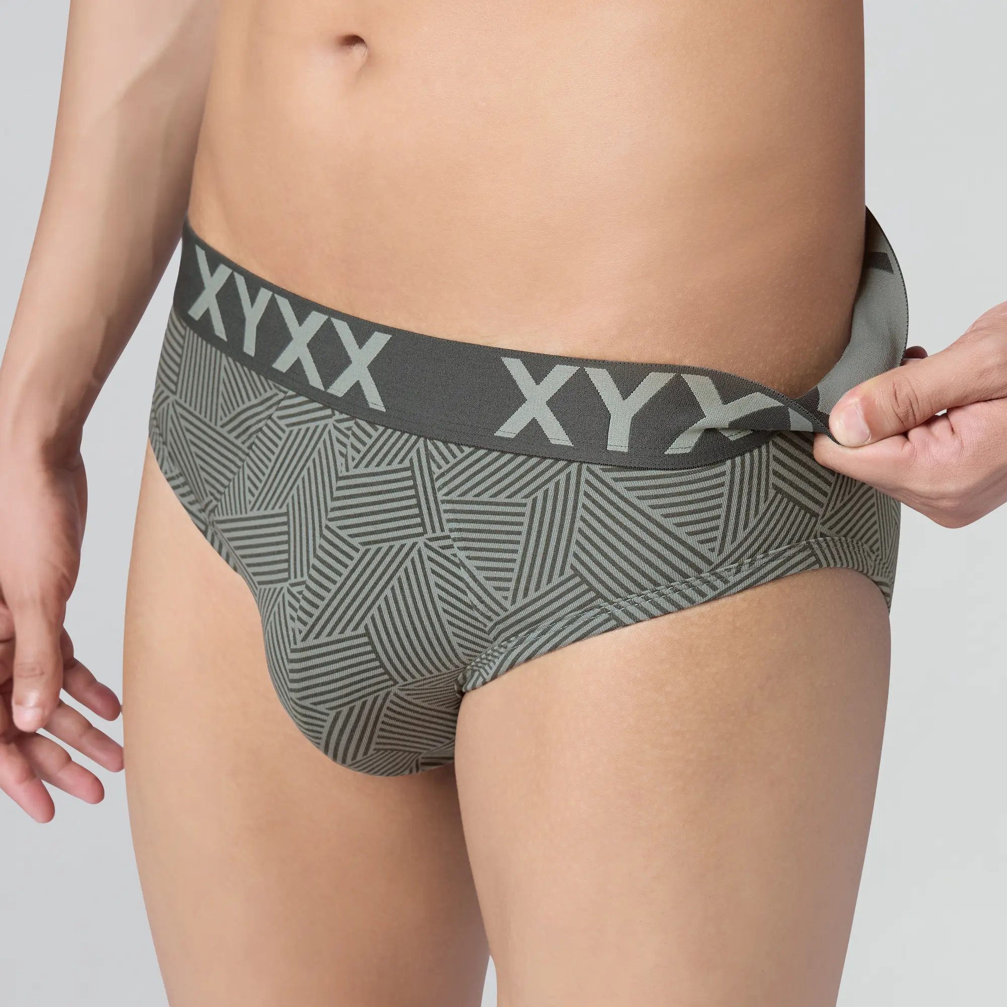 Matrix Cotton-Modal Briefs Linear Grey - Image 6