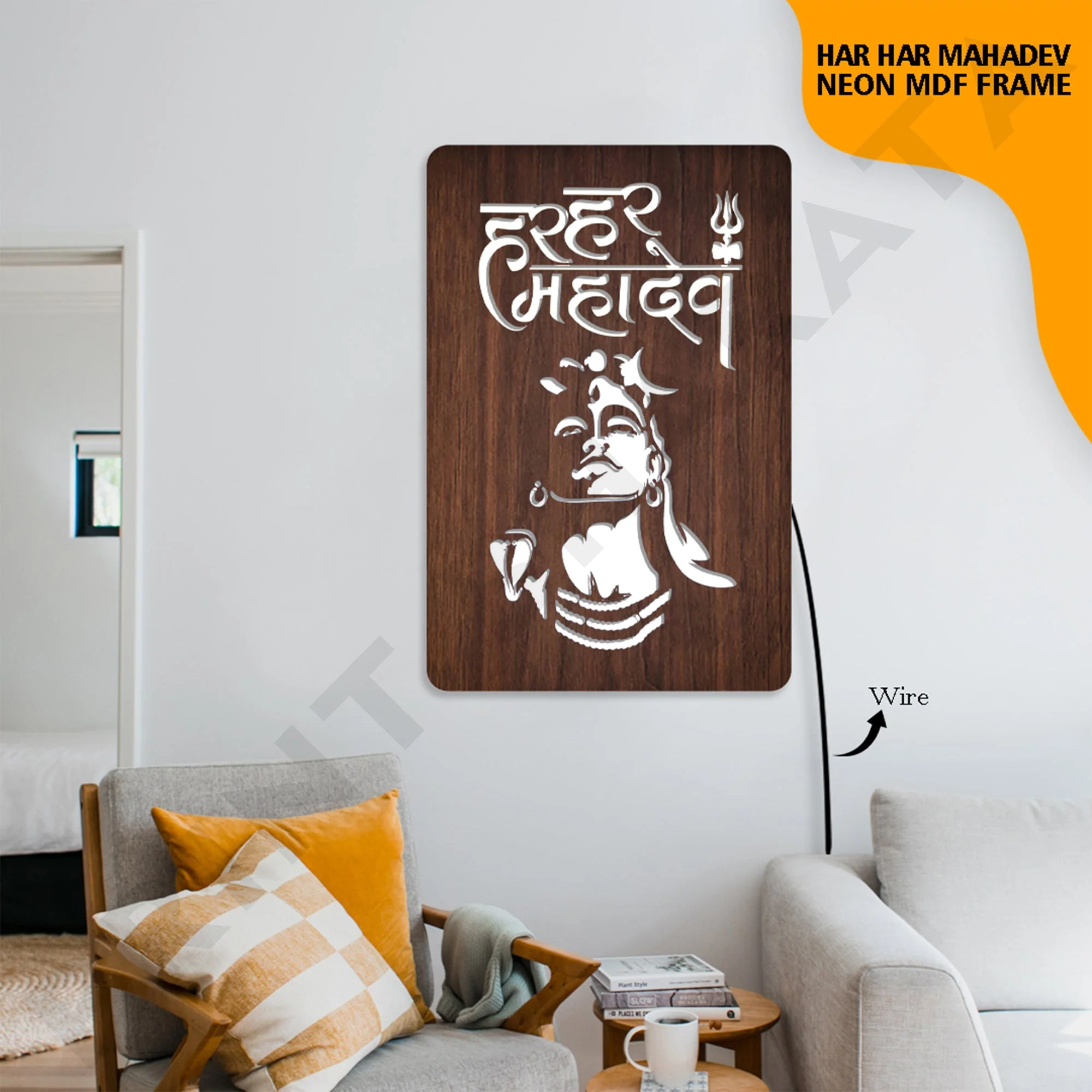 MDf Neon Har Har Mahadev Frame - Image 2