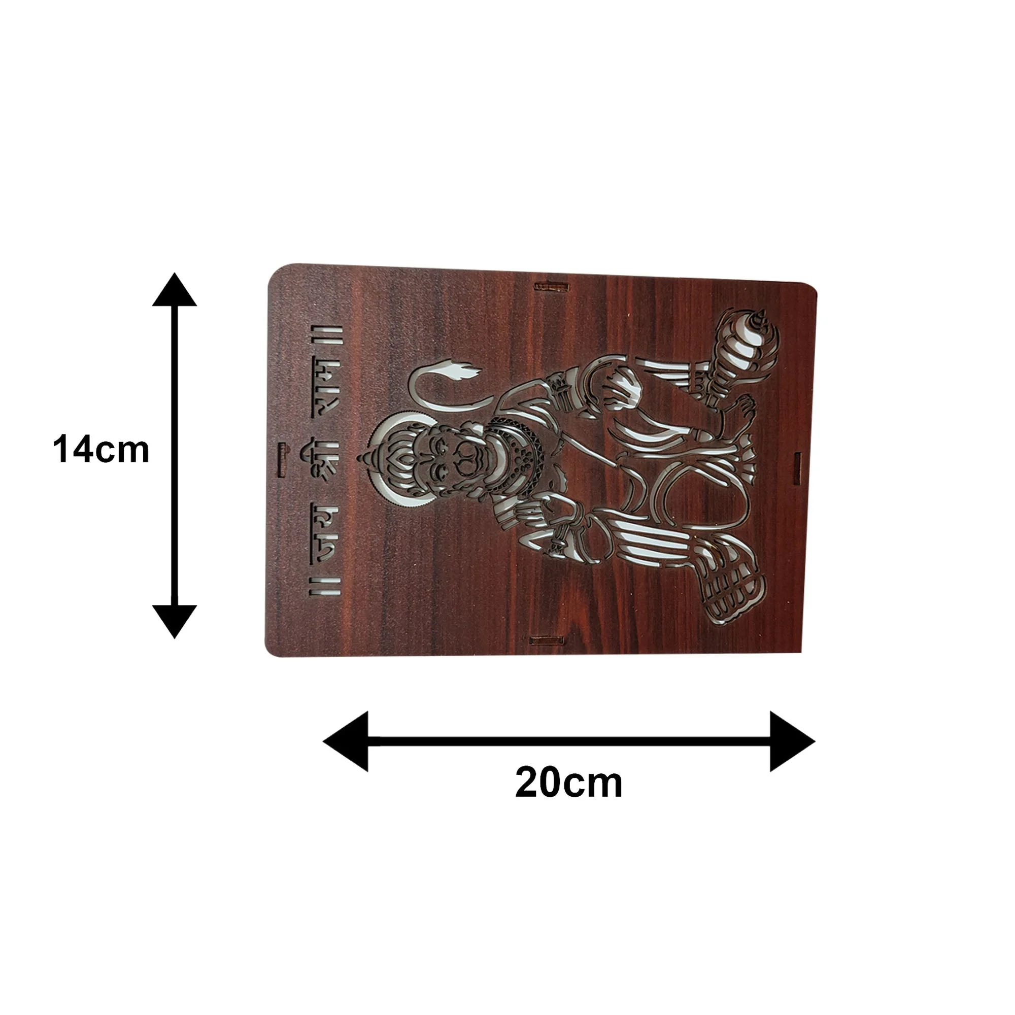 MDF Wood Art Work Led Frame Wooden Color with Laser Cut Finish (Led Hanuman Frame) - Image 4