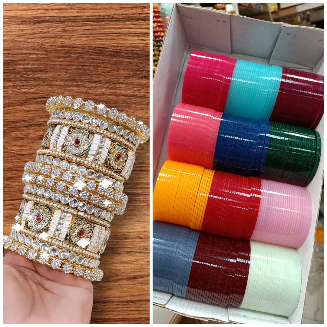 Meena Kari combo with bangles - Image 5