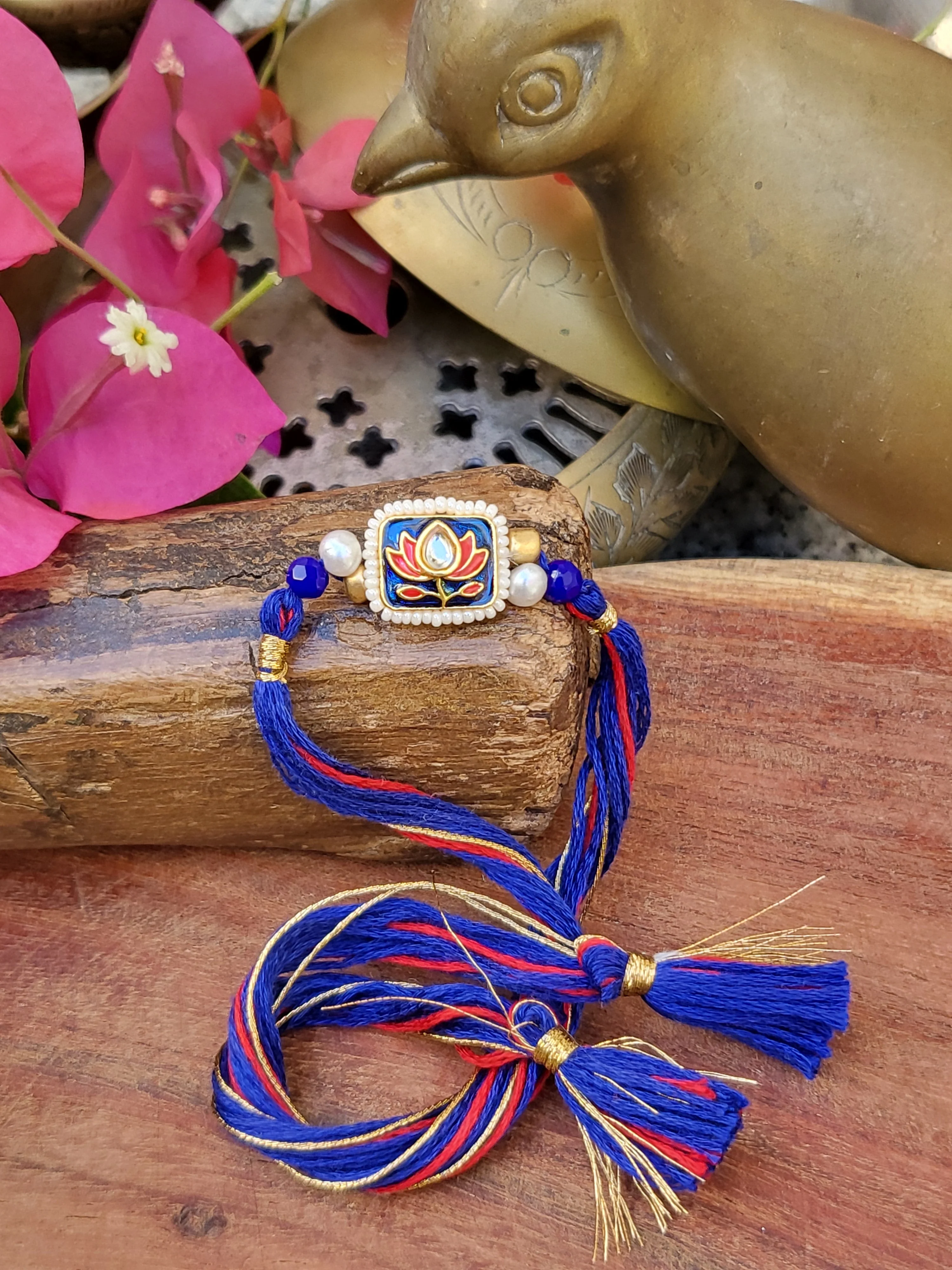 Meenakari Lotus Rakhi - Image 2