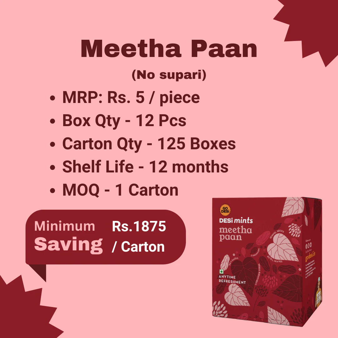 Meetha Paan Carton | 125 Boxes / Carton - Image 2