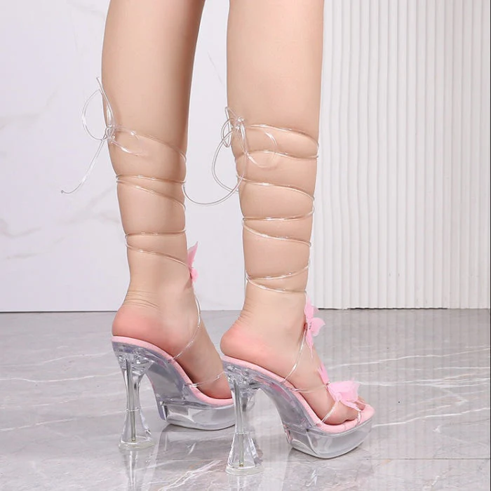 Melanie Antiskid Butterfly Tie Up Sandals - Image 15