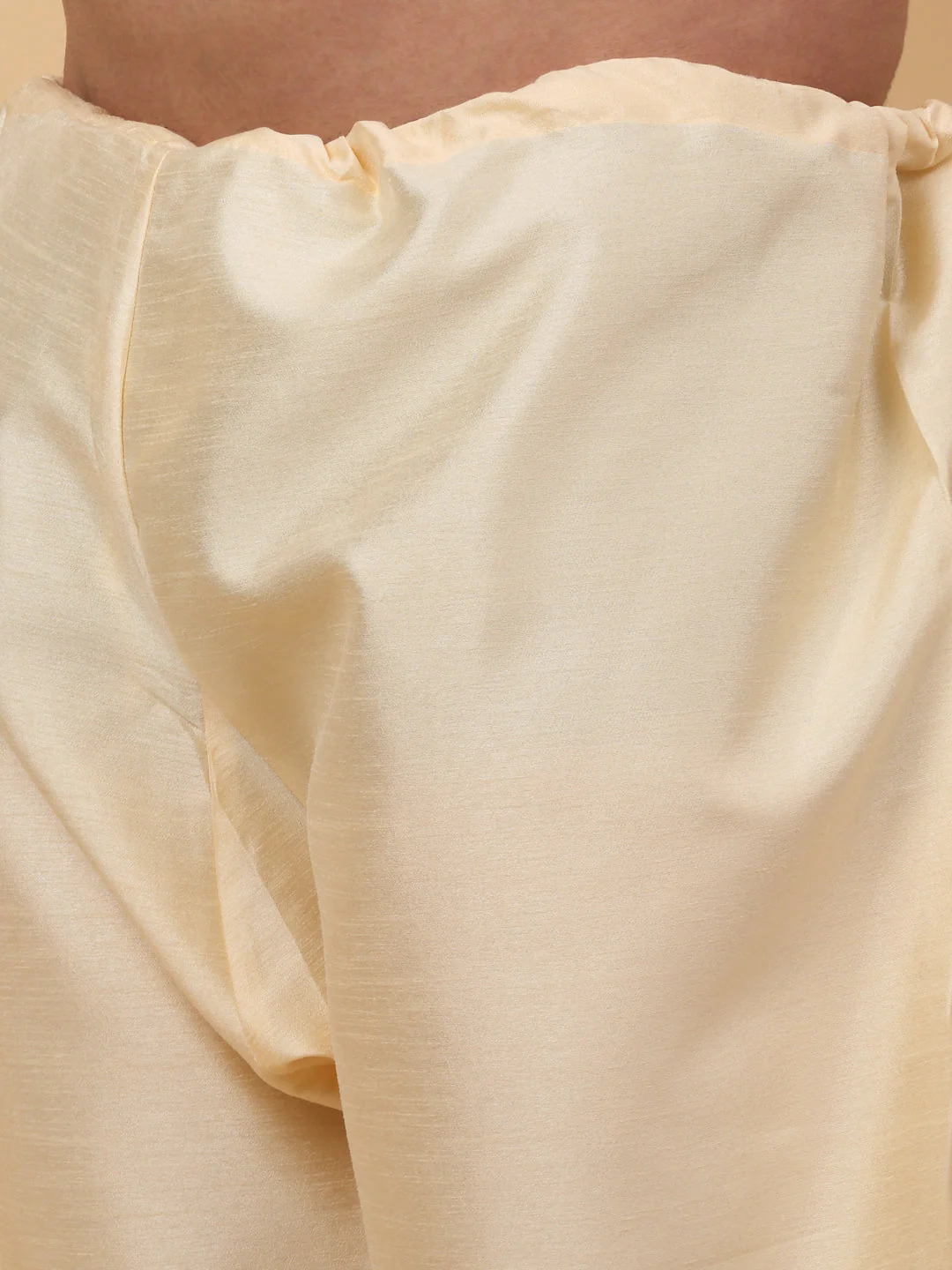 Men Beige Silk Blend Kurta, Churidar With SIlk Striped Nehru Jacket - Image 21