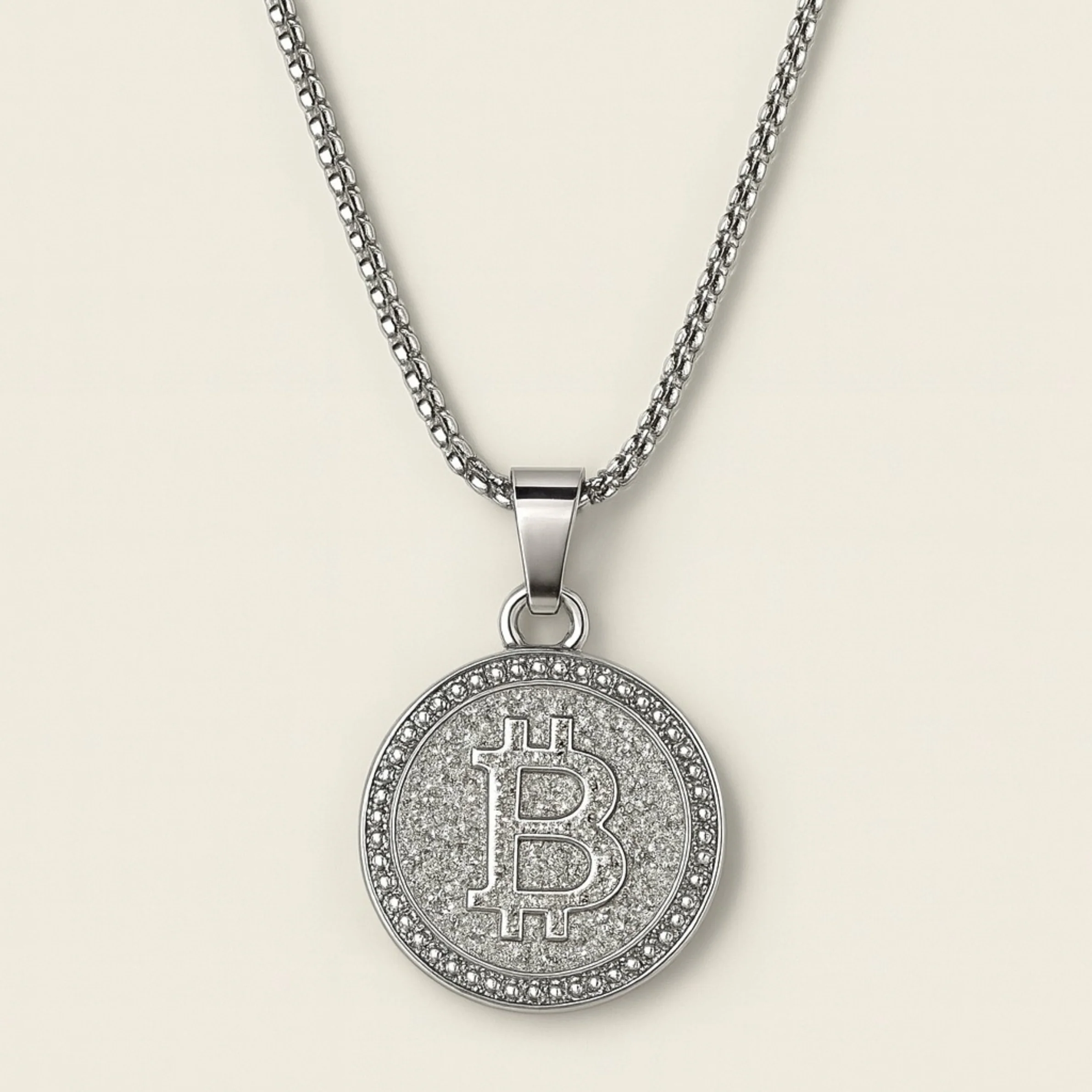 Men - Bitcoin Pendant Stainless Steel Necklace