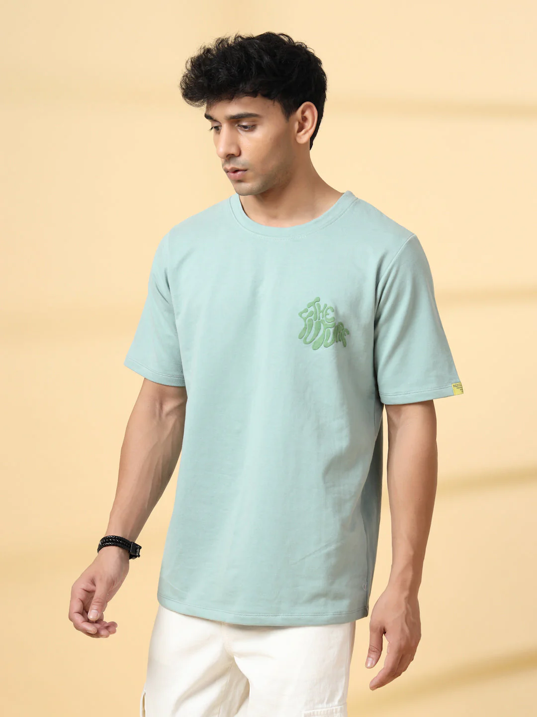 Men Black Typography  Oversized T-shirt - Image 8