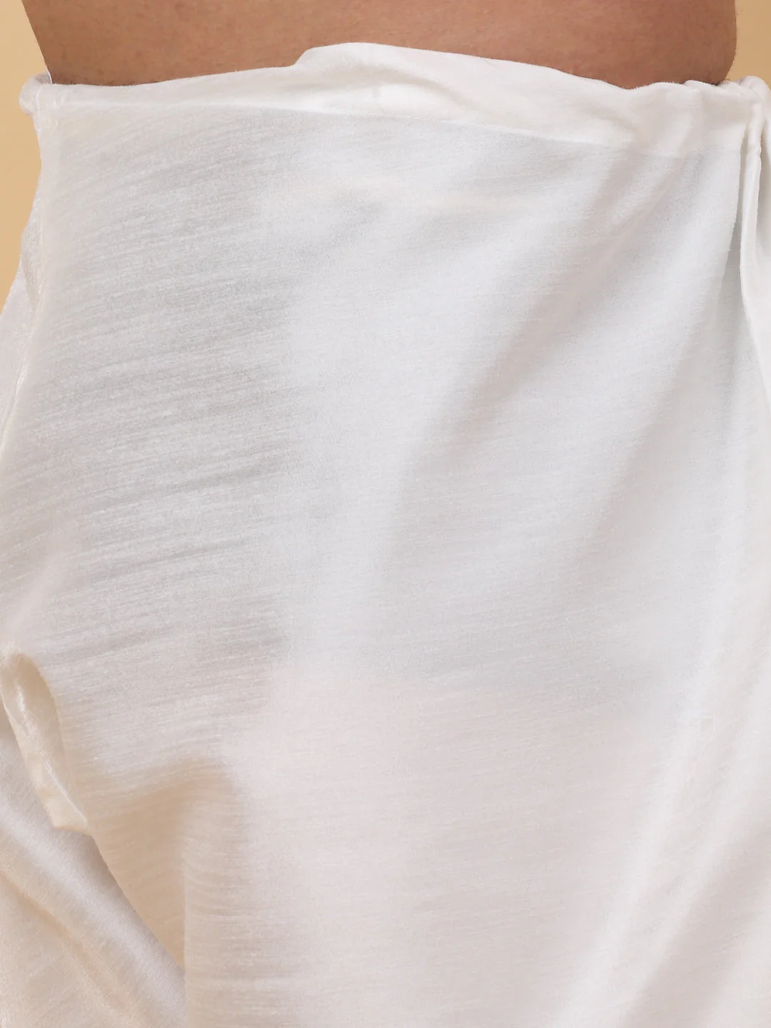 Men Cream Silk Blend Kurta, Churidar With SIlk Striped Nehru Jacket - Image 14