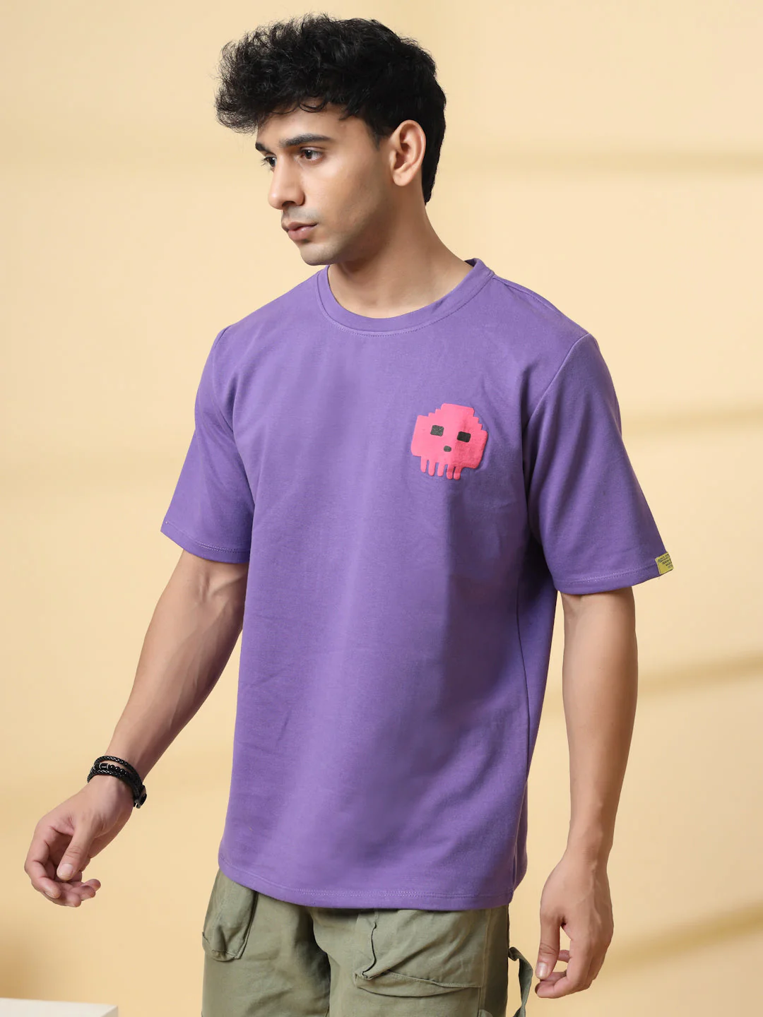 Men Game Over Purple Oversized Graphic T-shirt - Image 4