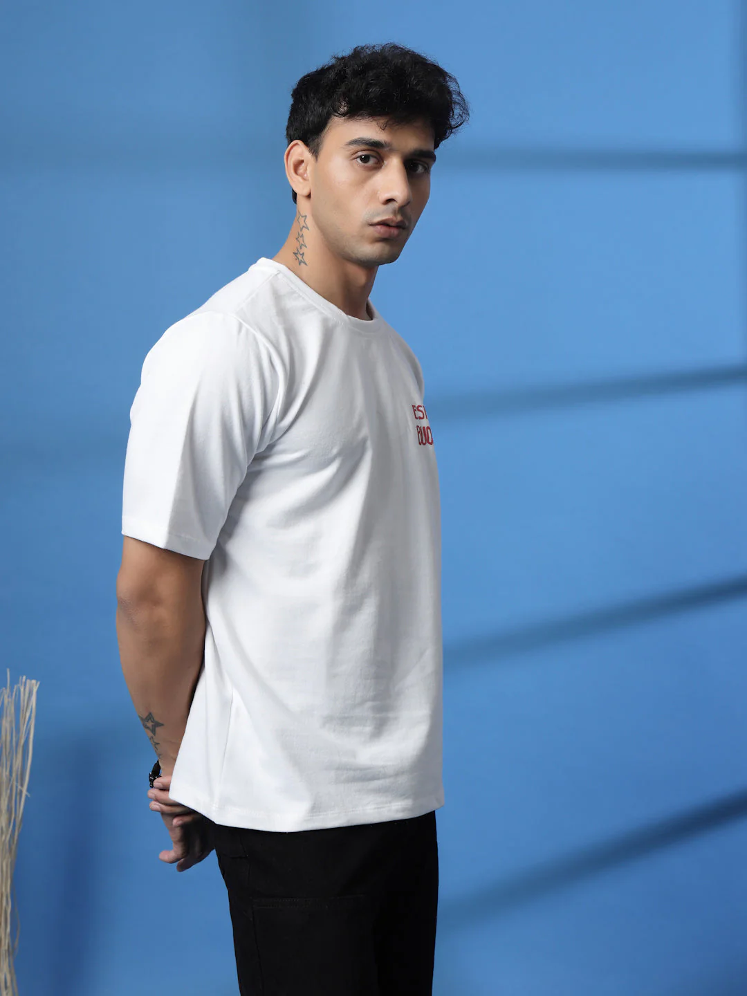 Men Mauve Typography Oversized T-shirt - Image 8