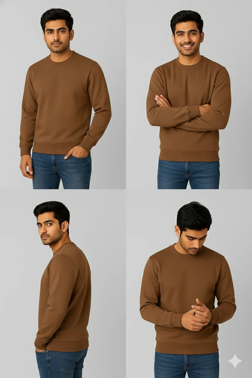 Men’s Solid Sweatshirt | Heavy 3-Thread Winter Sweatshirt | Warm & Comfortable - Image 14