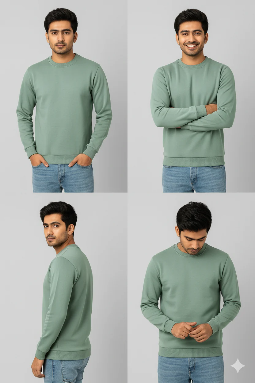 Men’s Solid Sweatshirt | Heavy 3-Thread Winter Sweatshirt | Warm & Comfortable - Image 16