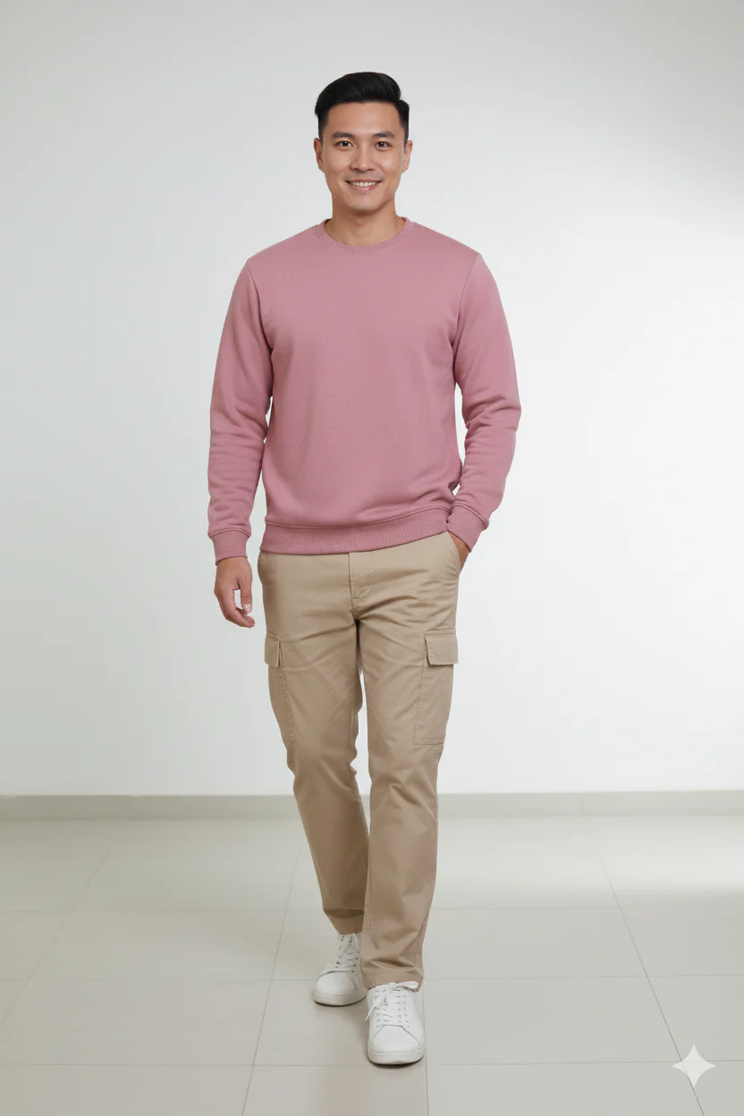 Men’s Solid Sweatshirt | Heavy 3-Thread Winter Sweatshirt | Warm & Comfortable - Image 19