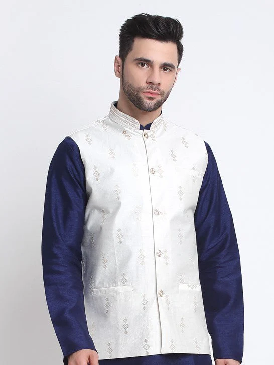 Men Silk Embroidered Sequence Jacket Only - Image 42