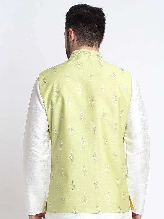 Men Silk Embroidered Sequence Jacket Only - Image 8