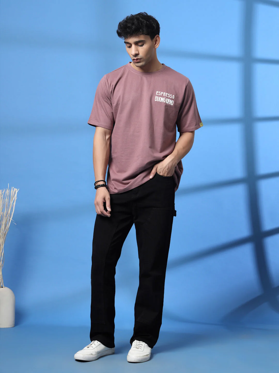 Men White Typography Oversized T-shirt - Image 12