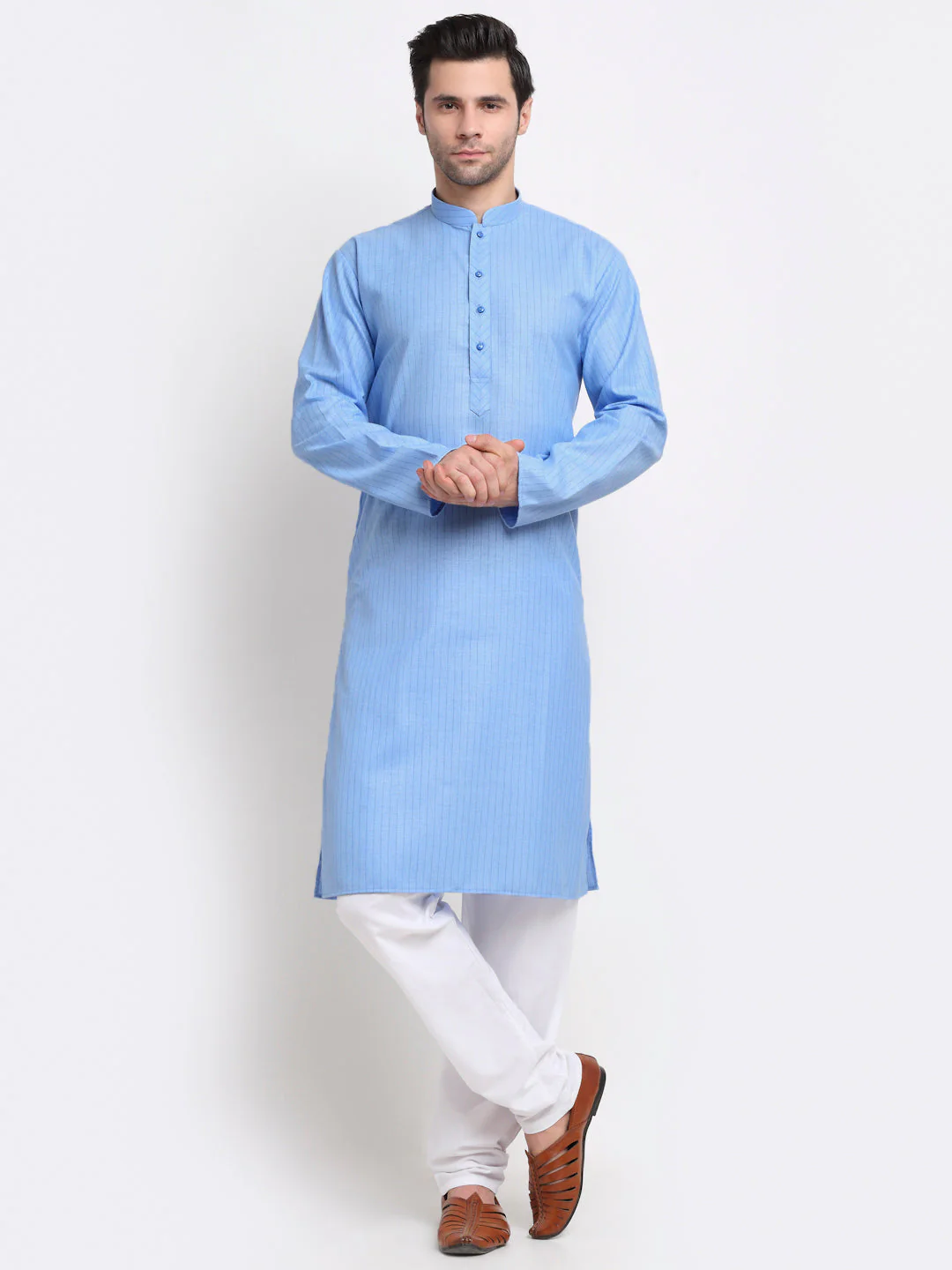 Men's Cotton Blend Bio Striped Kurta - Image 13